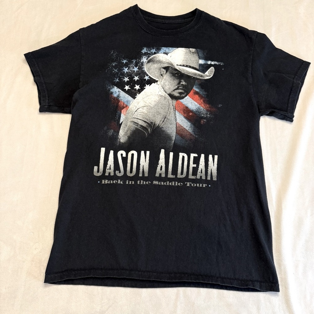 Jason Aldean Back In The Saddle Concert Tour T-shirt Men's Size Medium M Black